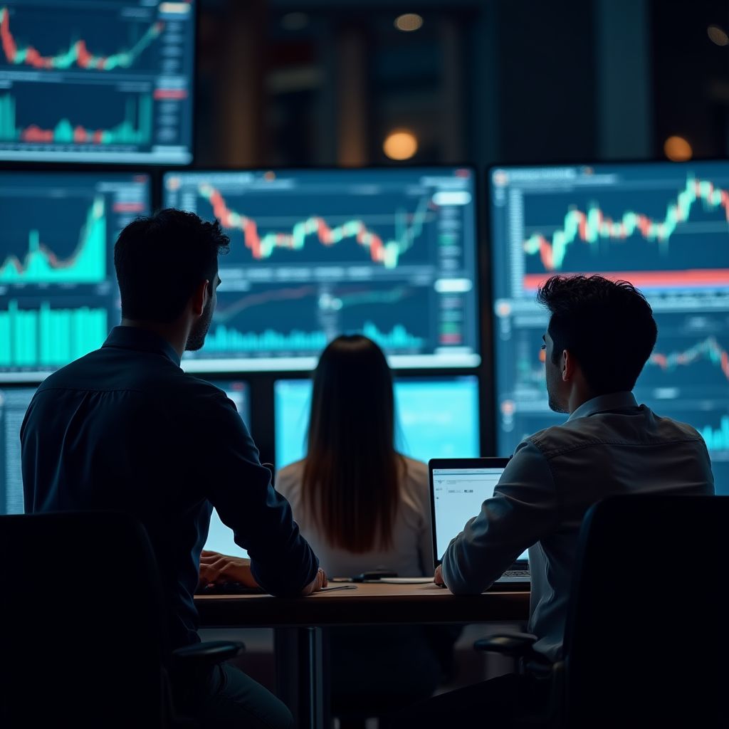Equipo de análisis trabajando